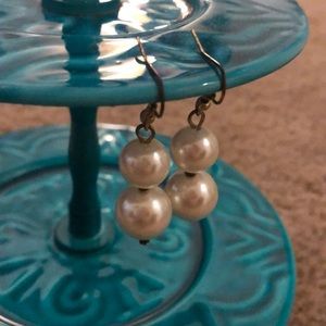 Faux pearl drop earrings